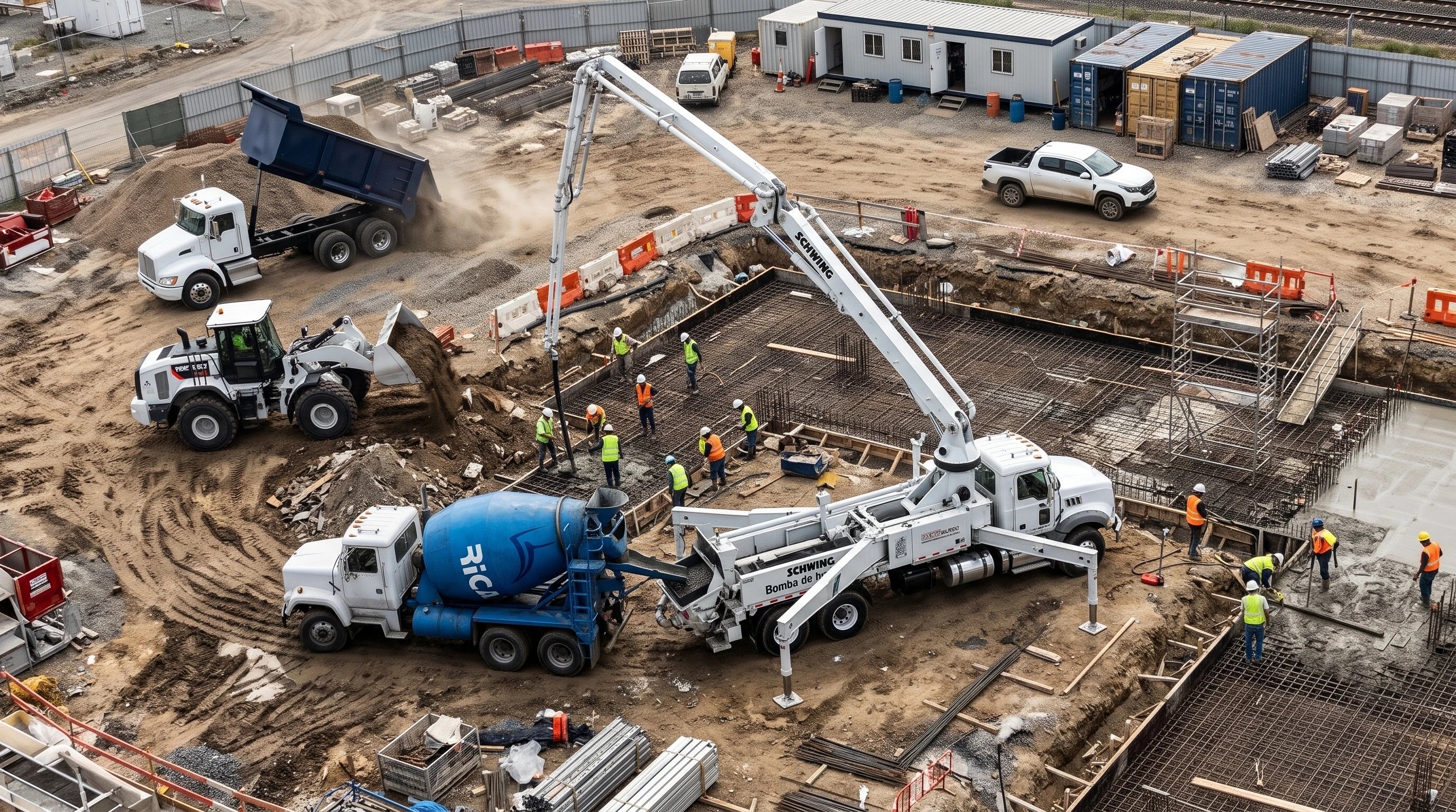 Obra con los cinco equipos de Concretos RICASA